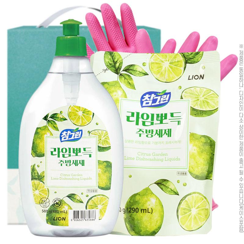 참그린라임500용기 라임300리필 고무장갑32cm(3종) W002355